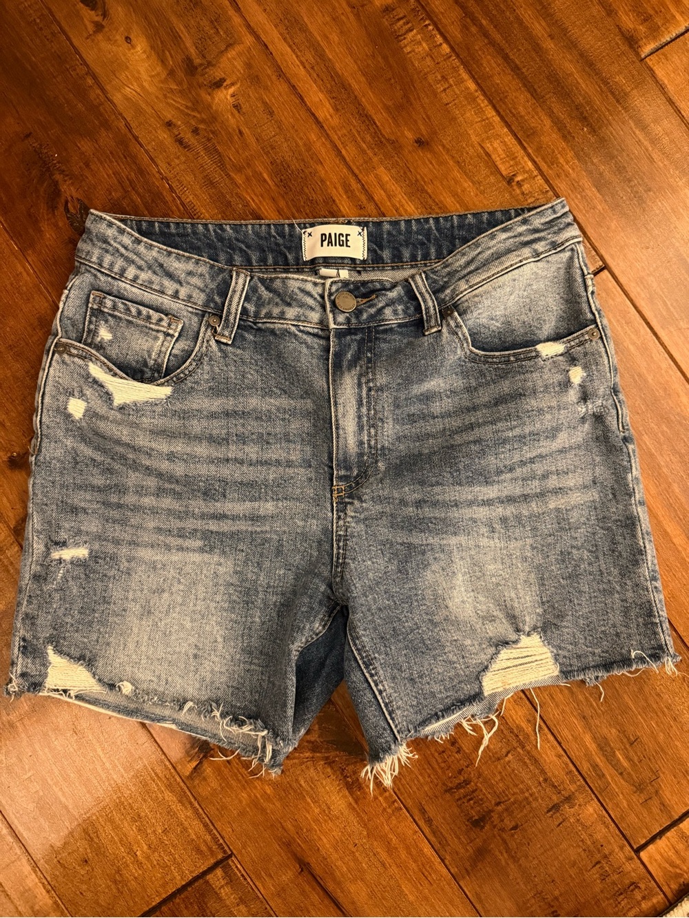 Paige Sarah Longline Denim Shorts - Picture 5 of 6